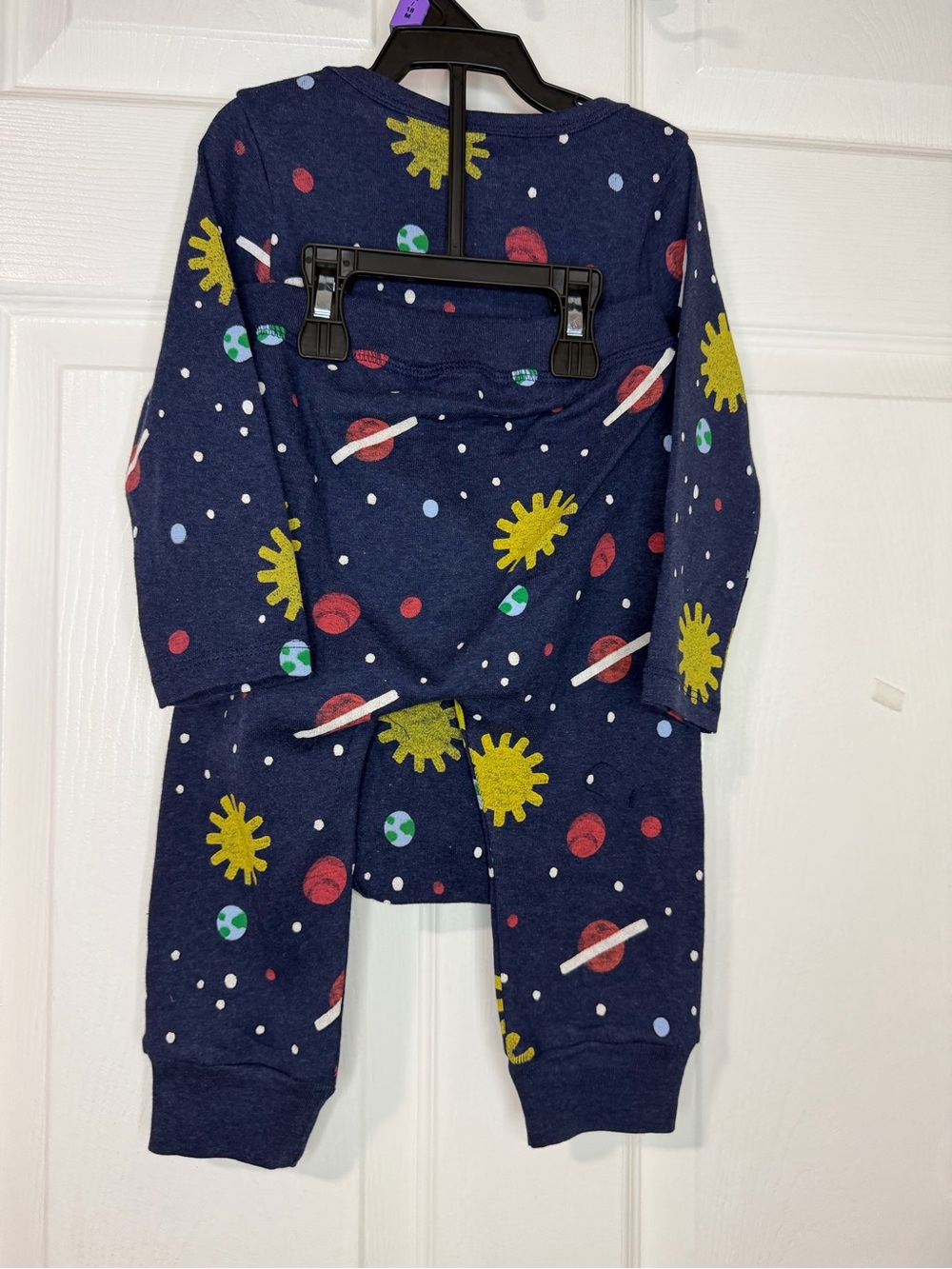 monica + andy Navy Space-Print Baby Pajama Set - Picture 2 of 3